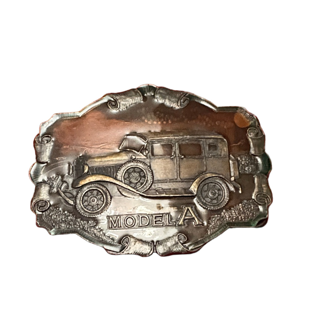 Vintage Bergamont Brass Works Model A Ford Car Belt Buckle